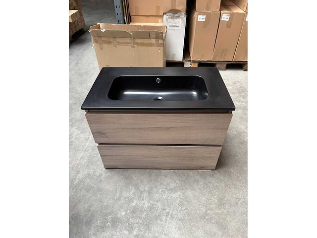 Gliss design - zeus - bathroom cabinet - gliss design zeus 80 cm licht grijs eiken - afbeelding 1 van  2