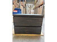 Gliss design - zeus - bathroom cabinet - gliss design zeus 80 cm zwart eiken - afbeelding 1 van  2