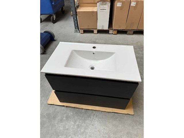 Gliss design - zeus - bathroom cabinet - gliss design zeus 80 cm zwart schoolkrijt - afbeelding 1 van  1
