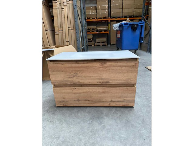 Gliss design - zeus - bathroom cabinet - gliss design zeus 90 cm rustiek eiken - afbeelding 1 van  2