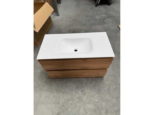 Gliss design - zeus - bathroom cabinet - gliss design zeus 90 cm rustiek eiken - afbeelding 2 van  2