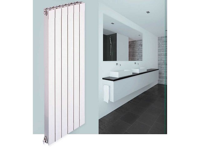 Global oscar xtreme paneelradiator vb verticaal wit 1846 x 344 mm 1200w - afbeelding 1 van  4
