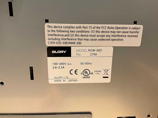 Glory - ci-5 - automatisch geldverwerkingssysteem - afbeelding 8 van  8