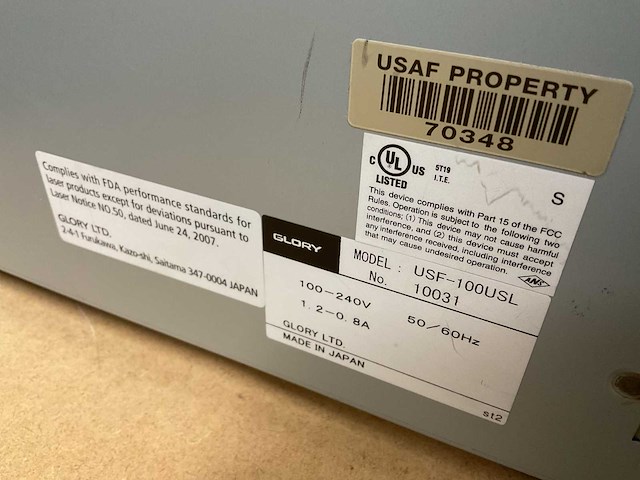 Glory usf100 bankbiljettensorteeder - afbeelding 5 van  5