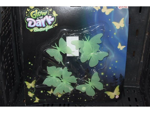 Glow in the dark muursetje vlinder en dino mix gelerd 2 stuks in b13 - afbeelding 2 van  5