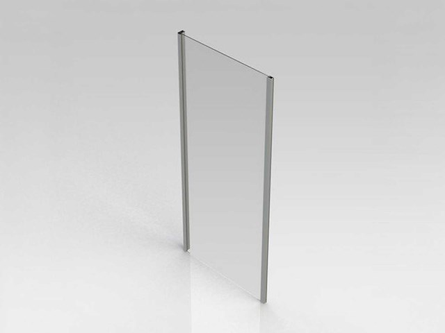 Go by van marcke belo vaste wand 90x190 easy clean verchroomde aluminum profielen - afbeelding 1 van  3
