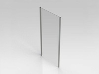 Go by van marcke belo vaste wand 90x190 easy clean verchroomde aluminum profielen - afbeelding 1 van  3