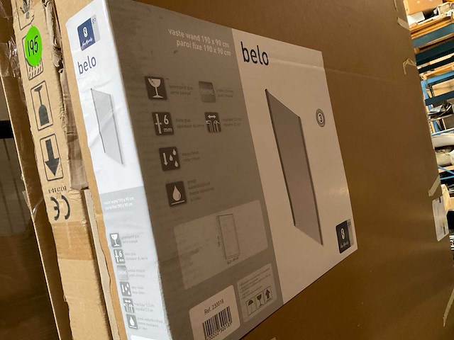 Go by van marcke belo vaste wand 90x190 easy clean verchroomde aluminum profielen - afbeelding 2 van  3