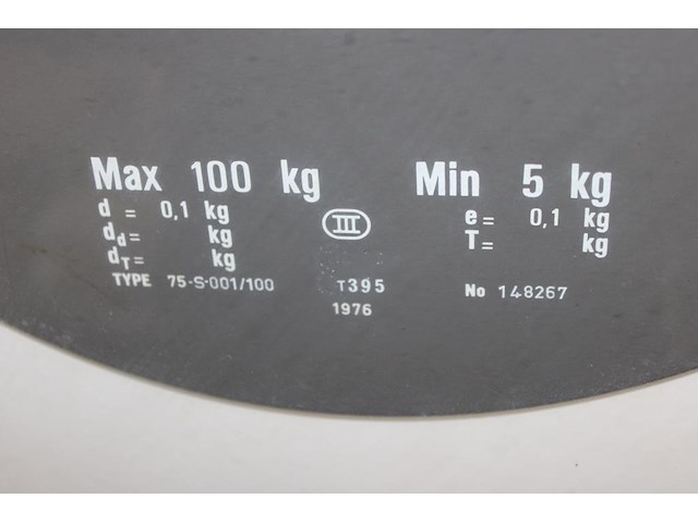 Goederen weegschaal berkel maximaal 100 kg. bouwjaar 1996. - afbeelding 3 van  3