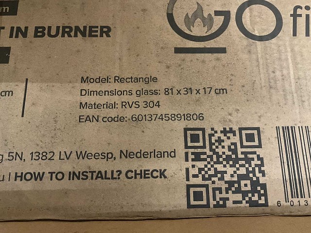 Gofire rvs inbouwbrander rechthoek (15x) - afbeelding 2 van  2