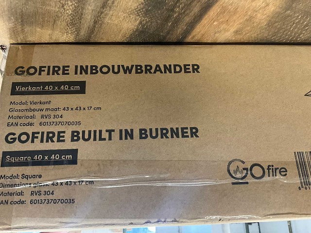 Gofire rvs inbouwbrander vierkant (8x) - afbeelding 2 van  2