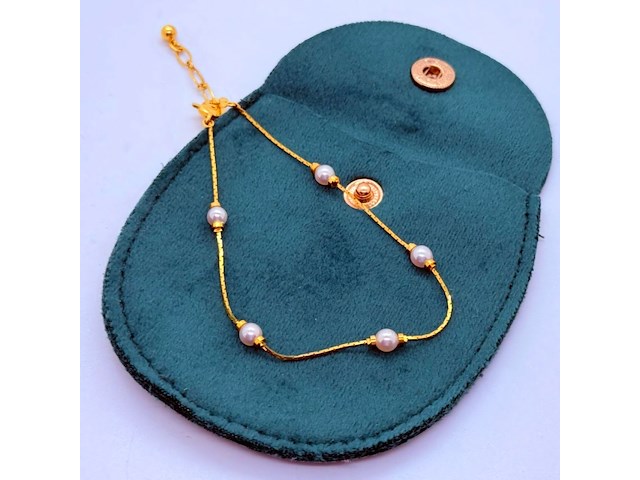 Goldplated armband met akoya parels - afbeelding 1 van  6