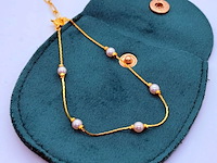 Goldplated armband met akoya parels - afbeelding 1 van  6