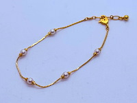 Goldplated armband met akoya parels - afbeelding 3 van  6