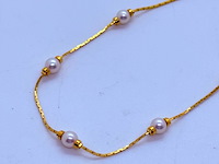 Goldplated armband met akoya parels - afbeelding 4 van  6
