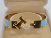 Goldplated armband met cloisonné/emaille - inclusief sieradendoos - afbeelding 5 van  8