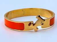 Goldplated armband met cloisonné/emaille - inclusief sieradendoos - afbeelding 3 van  9