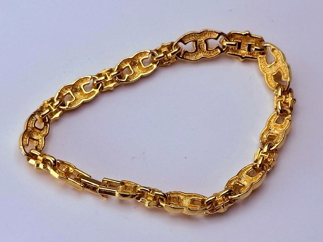 Goldplated armband met steentjes en parels - afbeelding 4 van  5