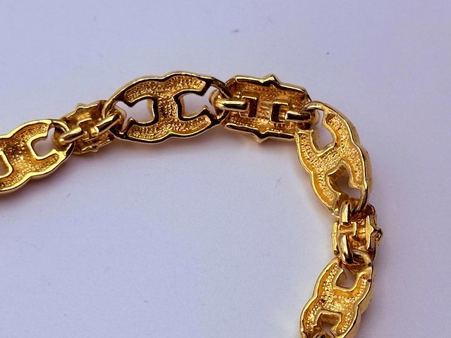 Goldplated armband met steentjes en parels - afbeelding 5 van  5