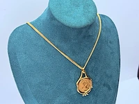 Goldplated collier met elizabeth ii one penny munt - 1983