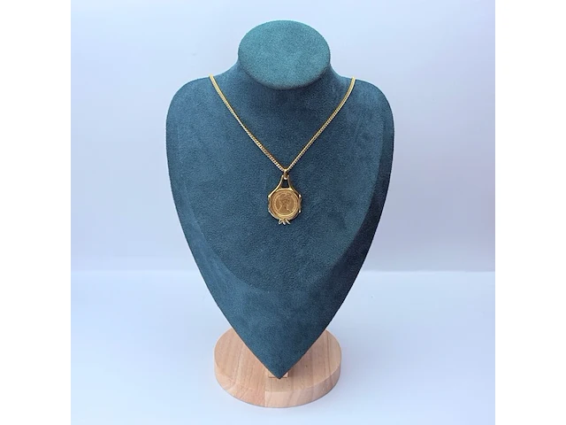 Goldplated collier met elizabeth ii one penny munt - 1983 - afbeelding 3 van  7