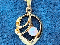 Goldplated collier met pendant en parel