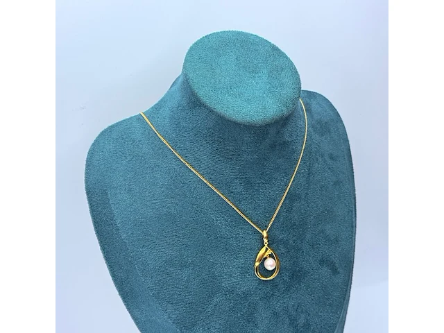 Goldplated collier met pendant en parel - afbeelding 1 van  7