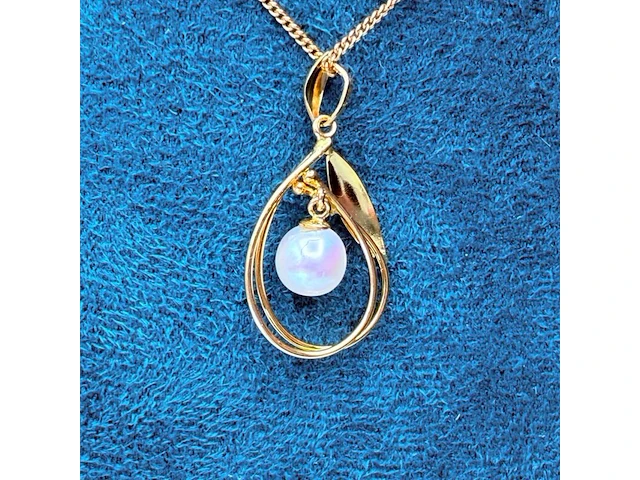 Goldplated collier met pendant en parel - afbeelding 4 van  7