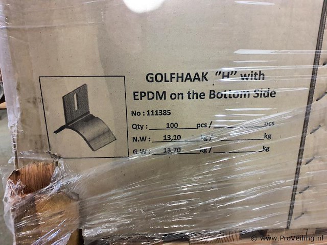 Golfhaak h met epdm aan de onderkant h - ca. 600 stuks - afbeelding 2 van  4