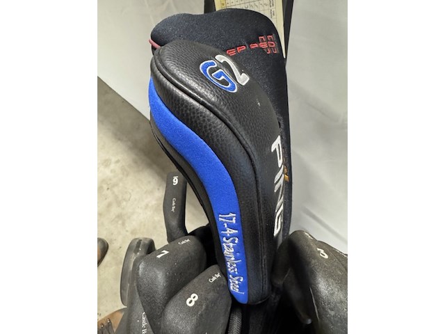 Golftas met clubs, met diverse toebehoren - afbeelding 5 van  10