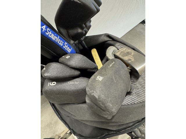 Golftas met clubs, met diverse toebehoren - afbeelding 7 van  10