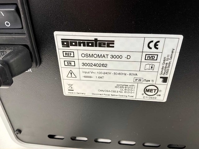 Gonotec osmomat 3000 vriespunt osmometer - afbeelding 4 van  5