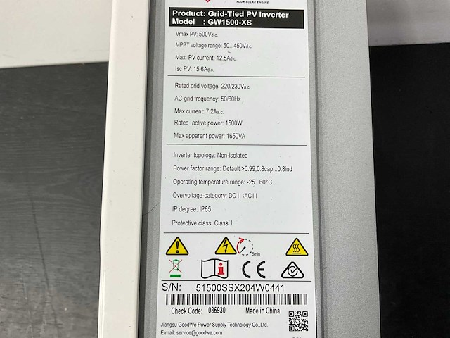 Goodwe - gw1500-xs - omvormer - afbeelding 5 van  5