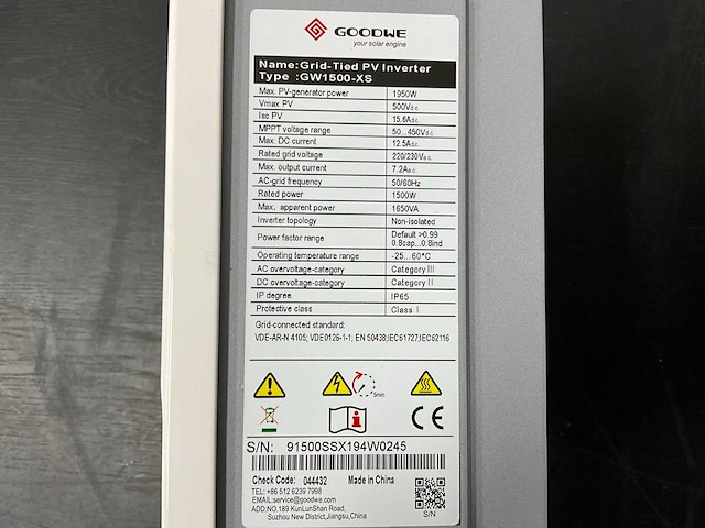 Goodwe - gw1500-xs - omvormer - afbeelding 3 van  6