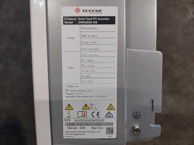 Goodwe - gw4200d-ns - omvormer t.b.v. zonnepanelen - afbeelding 5 van  6