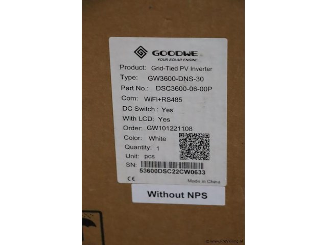 Goodwe netgekoppelde pv-omvormer gw3600-dns-30 - afbeelding 3 van  3