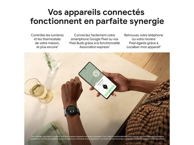 Google pixel watch 41 mm met gps zilver (beige) - afbeelding 4 van  5