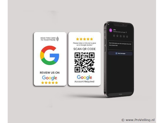 Google review kaart – 3 stuks – wit– direct reviews - afbeelding 1 van  1