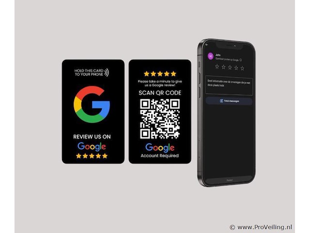 Google review kaart – 3 stuks – zwart– direct reviews - afbeelding 1 van  1