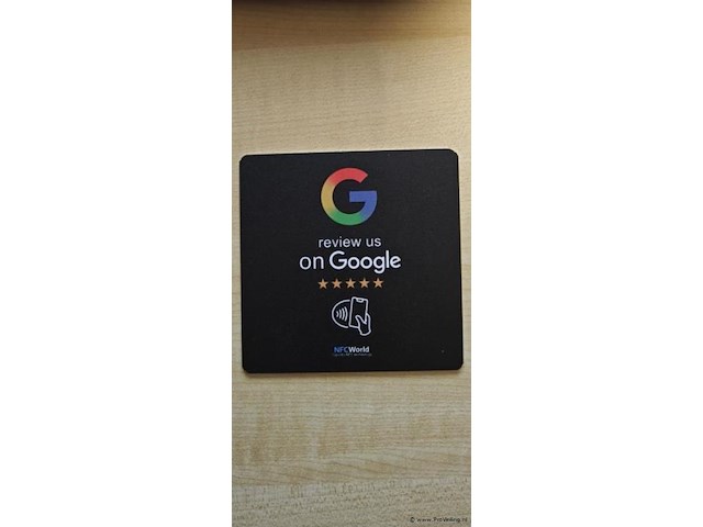 Google review plaat - zwart - met branding - afbeelding 1 van  3