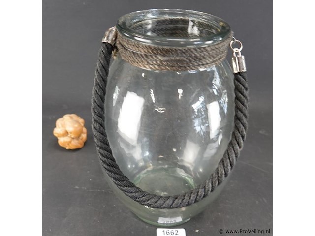 Goot riverdale glazen kan met montuur van touw - afbeelding 2 van  5