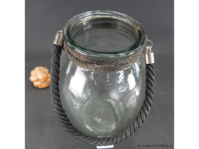 Goot riverdale glazen kan met montuur van touw - afbeelding 3 van  5