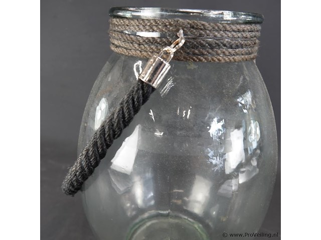 Goot riverdale glazen kan met montuur van touw - afbeelding 4 van  5