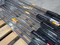 Gordijnroede 160 cm zwart met eindkappen en toebehoren (20x) - afbeelding 1 van  5