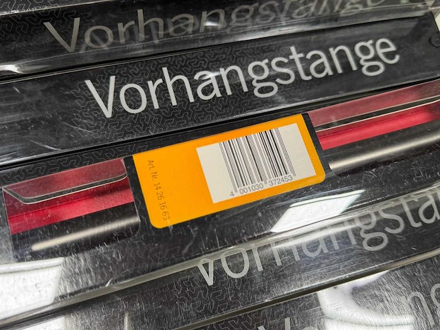 Gordijnroede 160 cm zwart met eindkappen en toebehoren (20x) - afbeelding 4 van  5