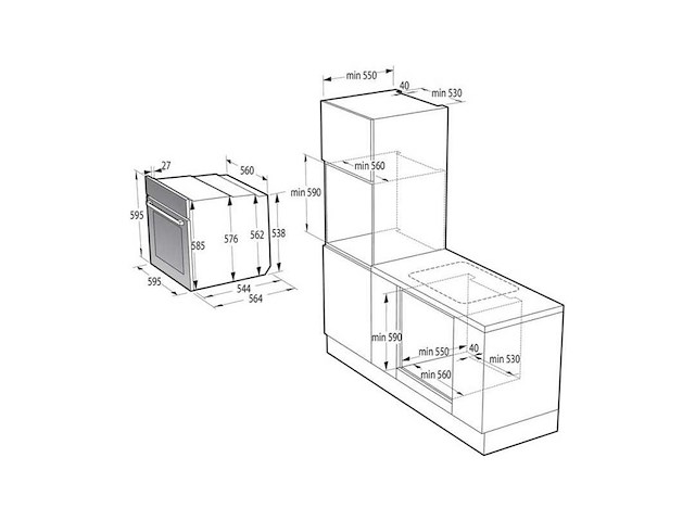 Gorenje bos6737e02b 77 l 3500 w zwart inbouw oven - afbeelding 7 van  7