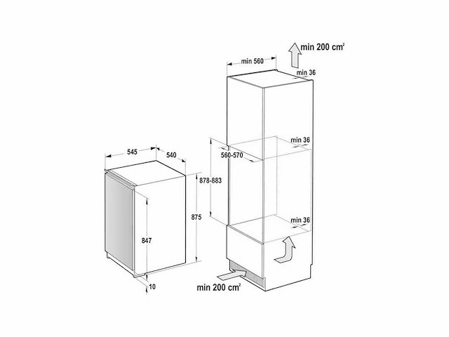 Gorenje ri209ee1, 131 l, sn-st, 35 db, e, wit - afbeelding 6 van  6