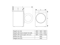 Gorenje wgam484a wasmachine voorlader 8 kg 1320 rpm wit- duits display - afbeelding 1 van  6