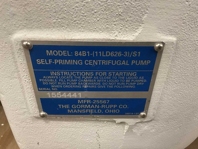Gorman-rupp 84b1 centrifugaalpomp - afbeelding 5 van  7