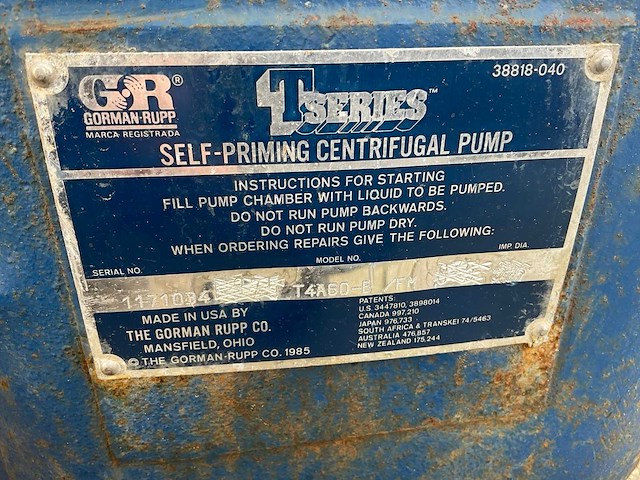 Gorman rupp zelfaanzuigenpomp vuilwaterpomp - afbeelding 5 van  7